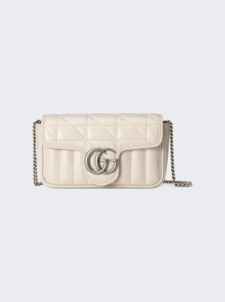 Gucci Love Parade Super Mini Gg Marmont Bag White