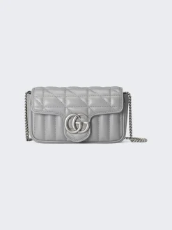 Gucci Love Parade Super Mini Gg Marmont Bag Grey