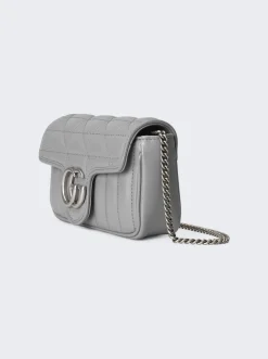 Gucci Love Parade Super Mini Gg Marmont Bag Grey
