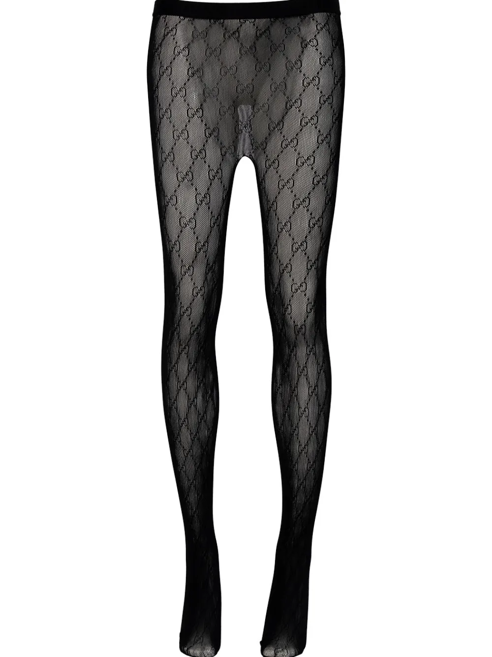 Gucci Love Parade Supreme Sheer Logo Tights Black