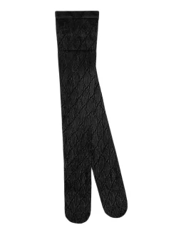 Gucci Love Parade Supreme Sheer Logo Tights Black