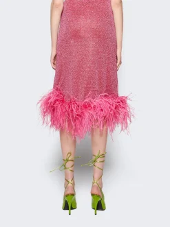 Osu00e9ree Lumiere Plumage Midi Skirt Raspberry