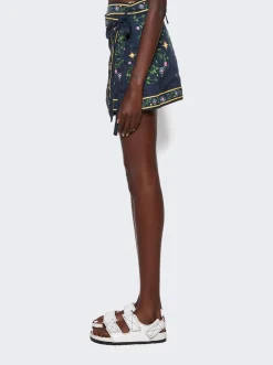 Agua by Agua Bendita Luna Estelar Pareo Wrap Skirt Dark Blue