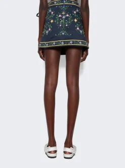 Agua by Agua Bendita Luna Estelar Pareo Wrap Skirt Dark Blue