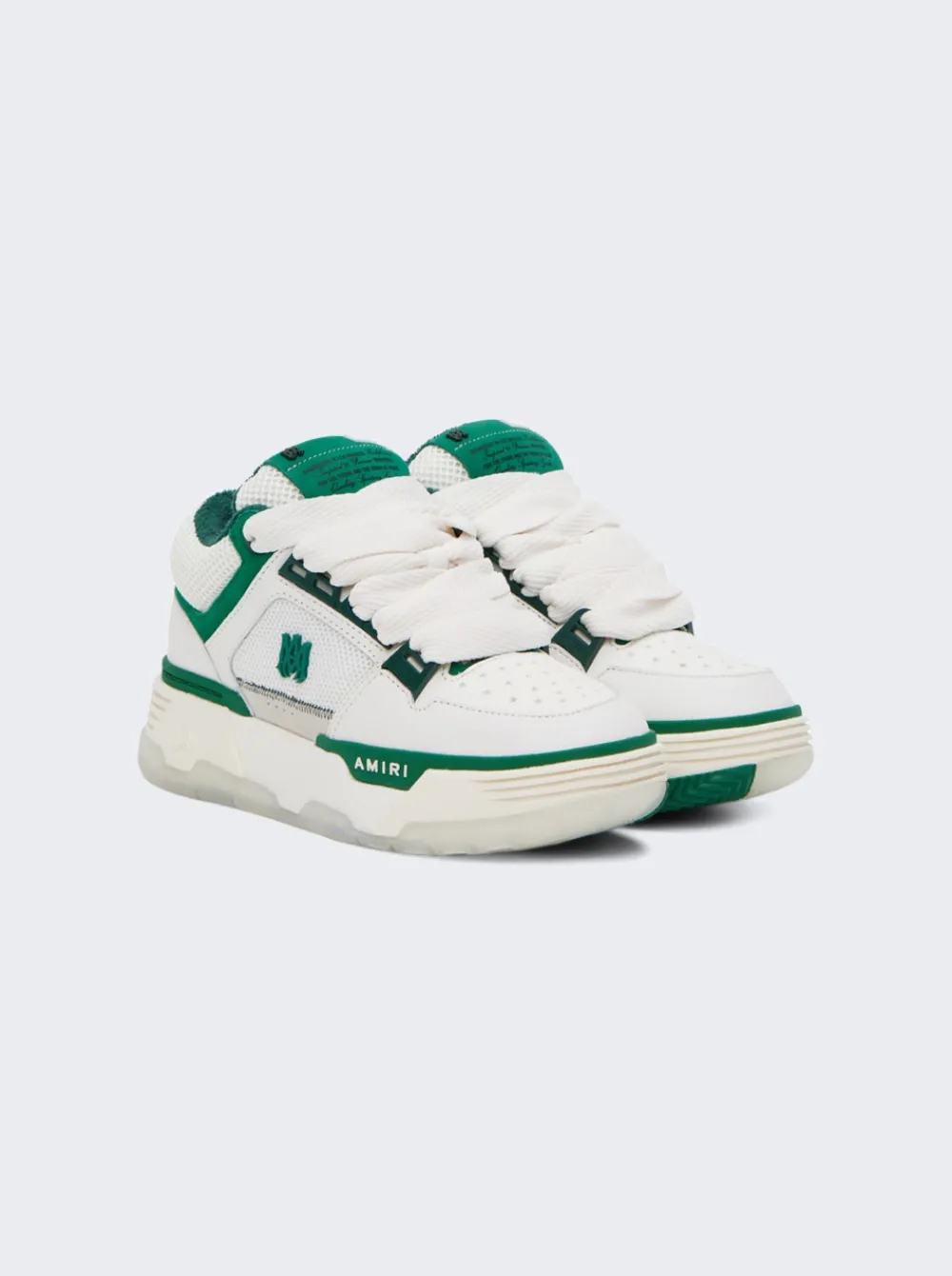 Amiri Ma-1 Sneakers White And Green Nubuck
