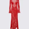 FERRAGAMO Macrame Dress Red