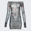 Jean Paul Gaultier Mariniere Tattoo Mini Dress Navy Blue