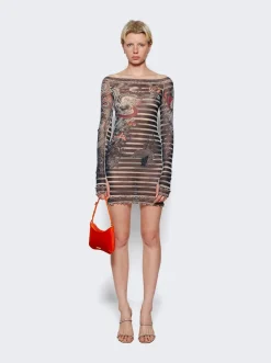 Jean Paul Gaultier Mariniere Tattoo Mini Dress Navy Blue