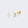 SHAY Marquis Diamond Hidden Halo Stud Earrings 18K Yellow Gold