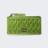 Miu Miu Matelasse Zipped Card Case Green