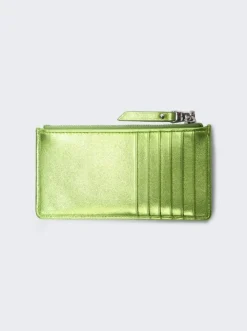 Miu Miu Matelasse Zipped Card Case Green