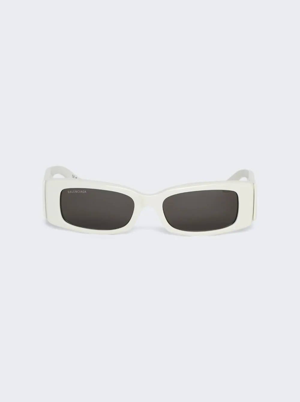 Balenciaga Max Rectangle Sunglasses White