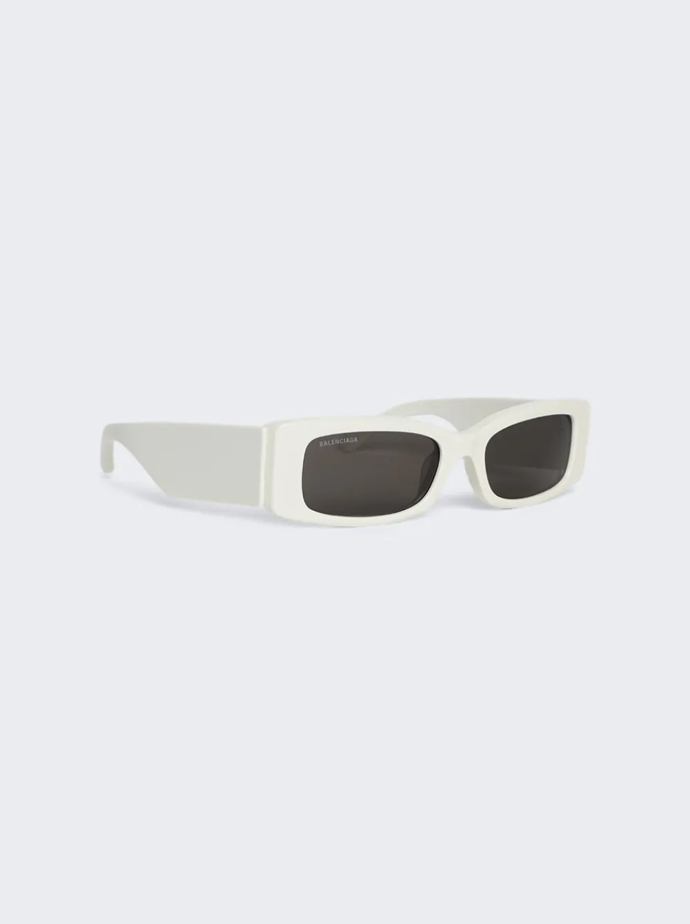 Balenciaga Max Rectangle Sunglasses White