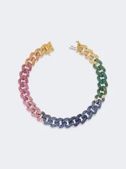 SHAY Medium Diamond Pave Link Bracelet Rainbow