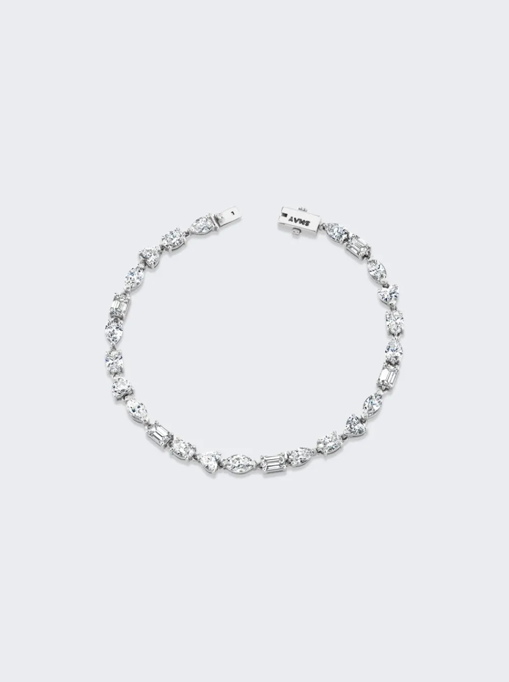 SHAY Mini Mixed Diamond Tennis Bracelet 18K White Gold