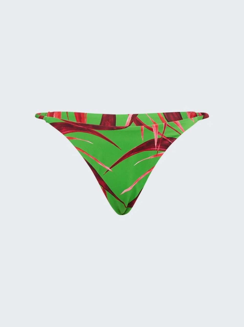 Louisa Ballou Mini Ring Bikini Bottoms Green With Red Flowers