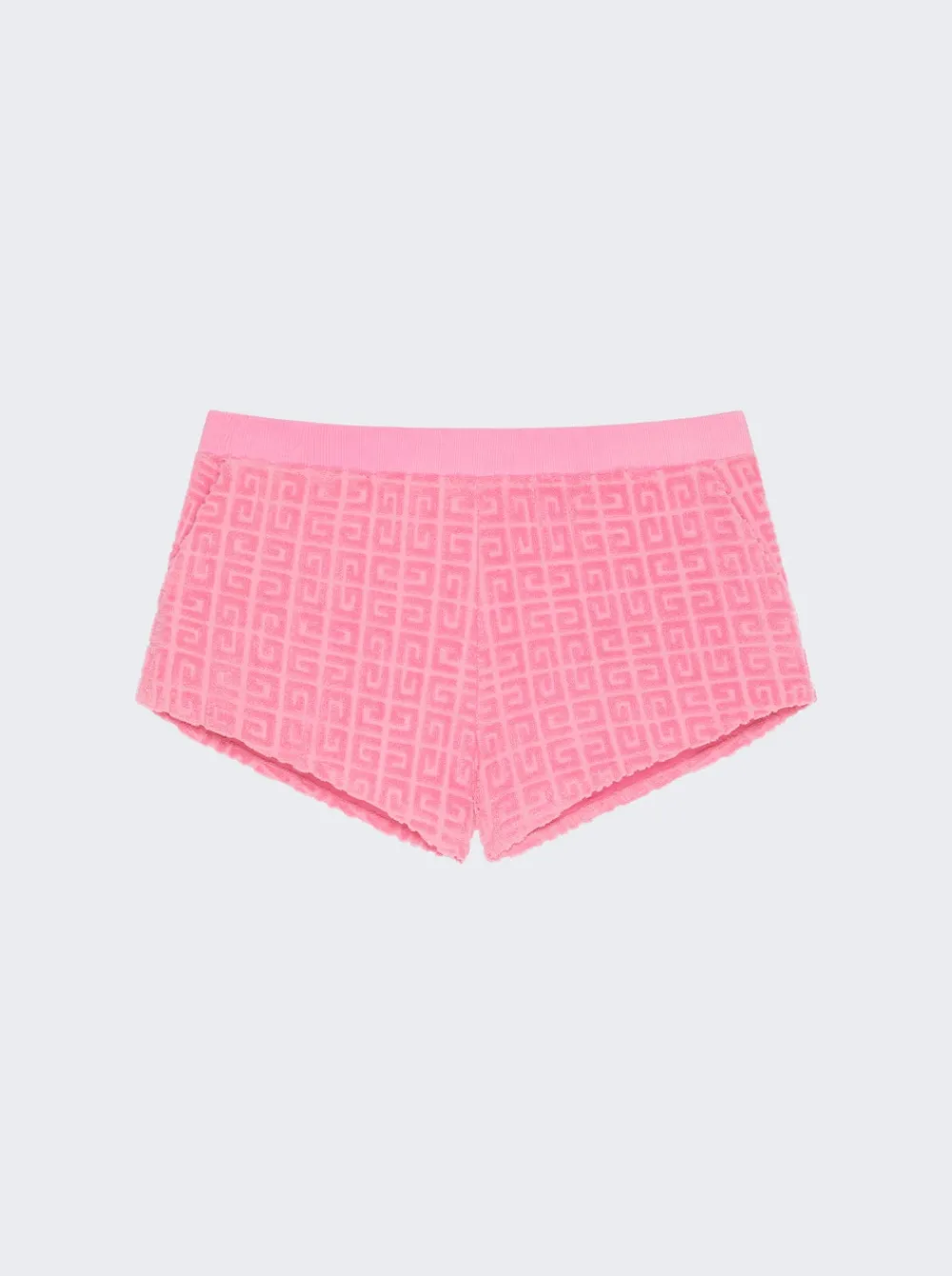 Givenchy Mini Shorts In 4G Cotton Toweling Jacquard Pink