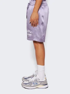 NAHMIAS Miracle Academy Silk Shorts Purple Fog