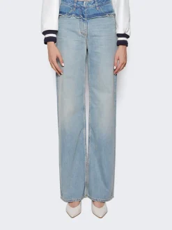 Givenchy Mixed Denim Oversized Jeans Pale Blue