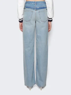 Givenchy Mixed Denim Oversized Jeans Pale Blue