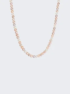 Hatton Labs Mixed Pearl Chain Necklace Sterling Silver