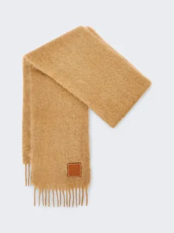 Loewe Mohair And Wool Scarf Camel