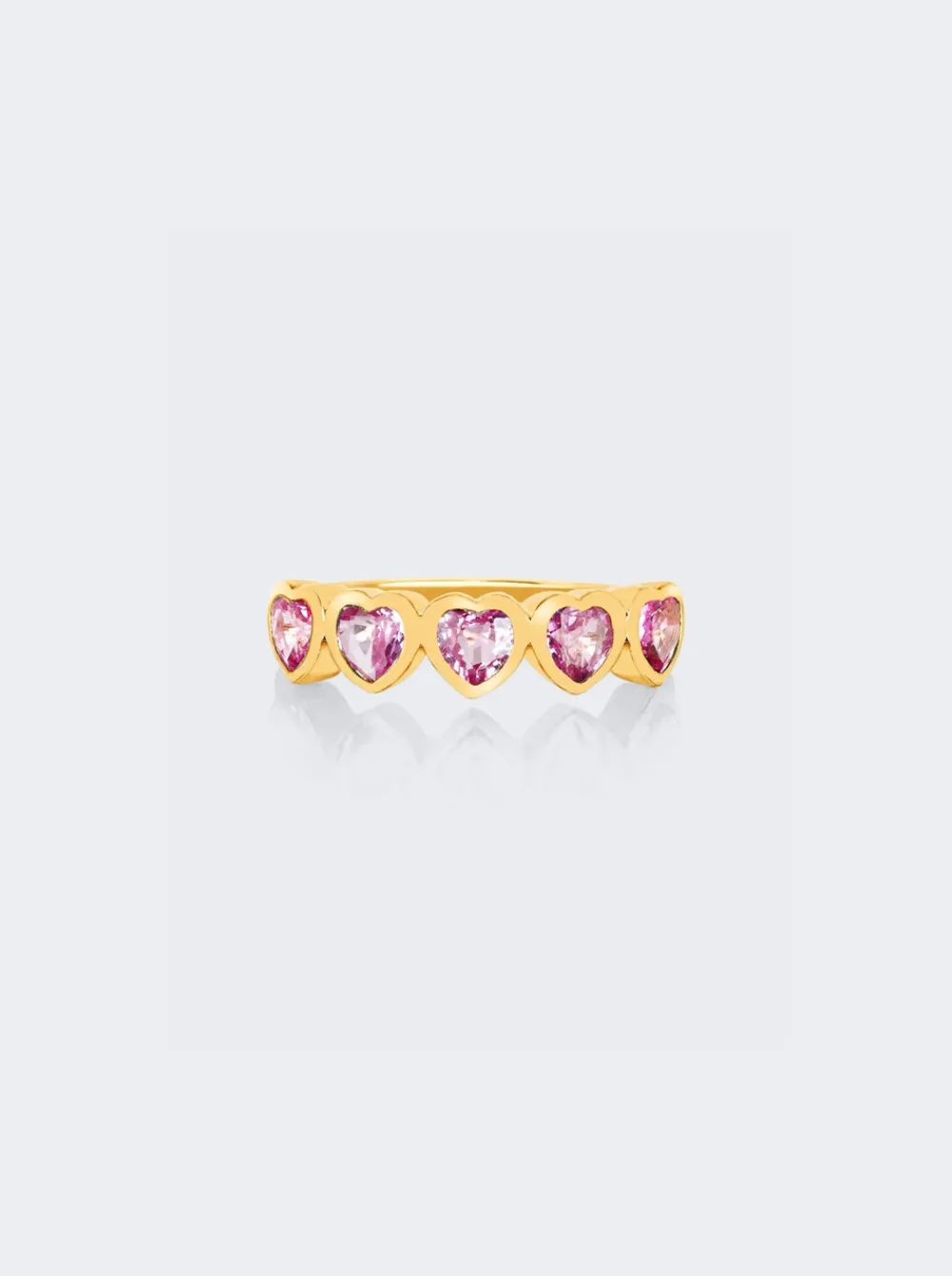 EF Collection Multi Pink Sapphire Heart Ring 14K Gold