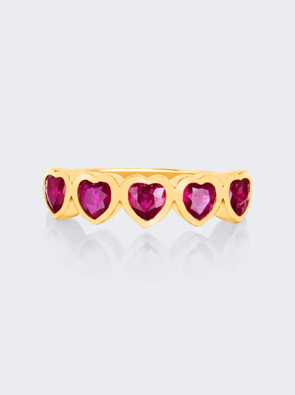 EF Collection Multi Ruby Heart Ring 14K Gold