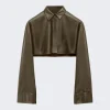 Loewe Nappa Lambskin Cropped Shirt Tea Dust Glaze