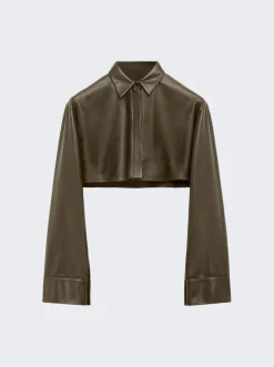 Loewe Nappa Lambskin Cropped Shirt Tea Dust Glaze