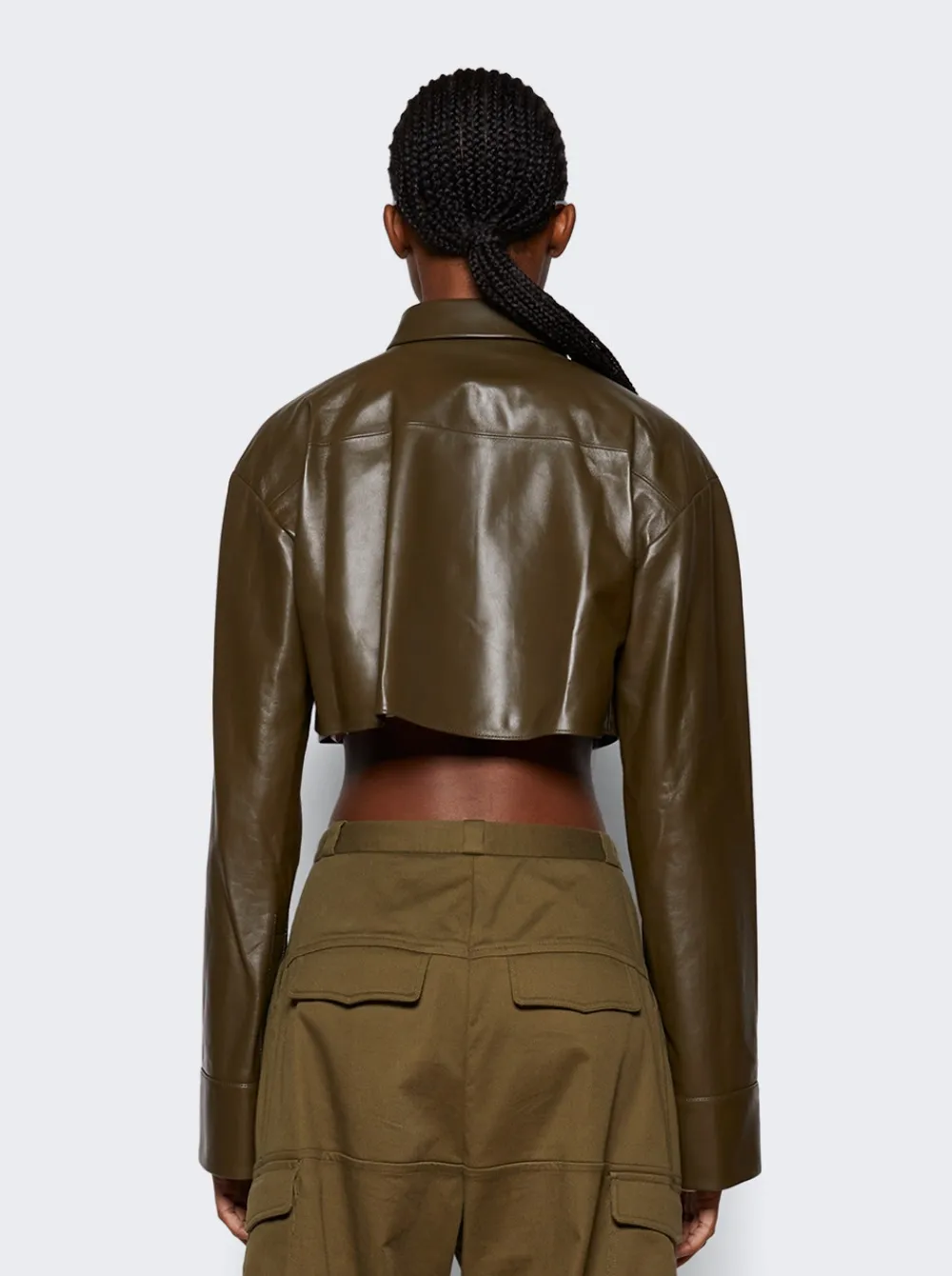 Loewe Nappa Lambskin Cropped Shirt Tea Dust Glaze