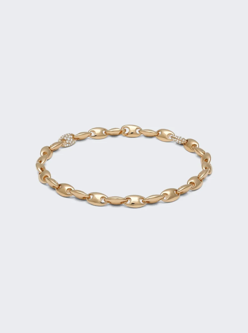 Maor Neo 4Mm Bracelet In Yellow Gold And White Diamonds