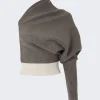 Rick Owens One Sleeve Cashmere Top Dust Pearl