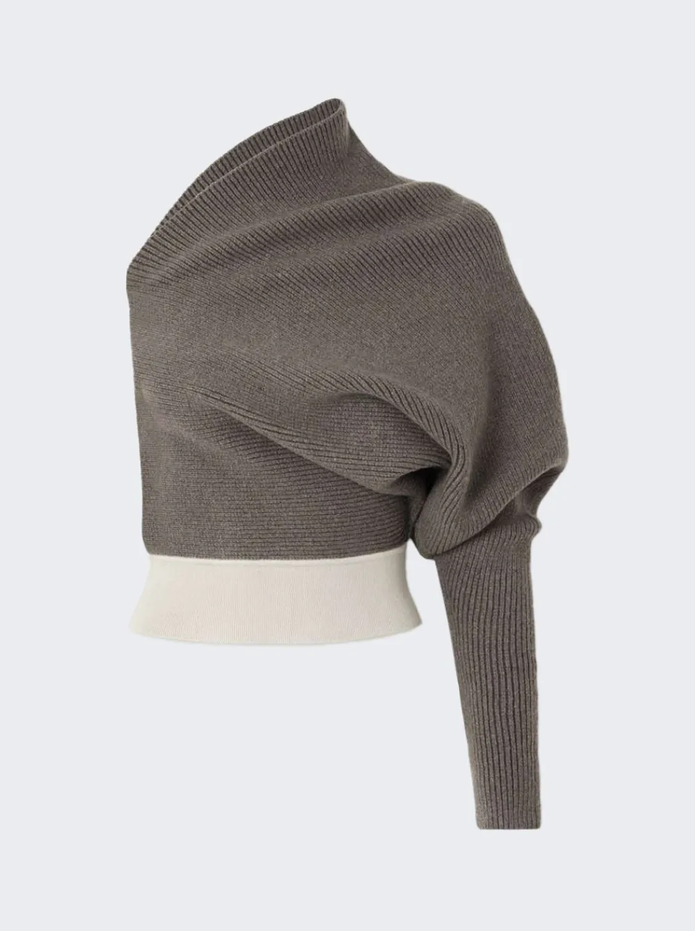 Rick Owens One Sleeve Cashmere Top Dust Pearl