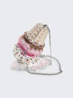 Judith Leiber Oops Upside Down Clutch Silver