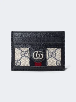 Gucci Ophidia Card Case Beige And Blue