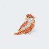 Mio Harutaka Orange Sapphire Little Bird Single Left Earring 18K Rose Gold And White Gold
