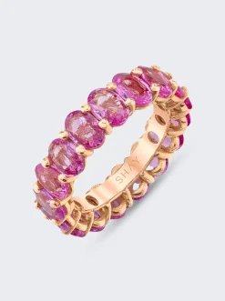 SHAY Oval Eternity Ring 18K Rose Gold And Pink Sapphires