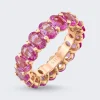 SHAY Oval Eternity Ring 18K Yellow Gold And Pink Sapphires