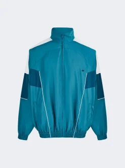 Martine Rose Oversized Panelled Track Jacket Teal And White