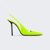 Saint Laurent Paloma 105 Patent Slingback Pumps Highlighter Yellow