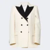 Gucci Panama Wool Mohair Blazer Stamp White