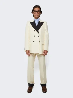 Gucci Panama Wool Mohair Blazer Stamp White