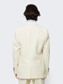 Gucci Panama Wool Mohair Blazer Stamp White