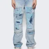 Amiri Patchwork Bandana Carpenter Jean Stone Indigo