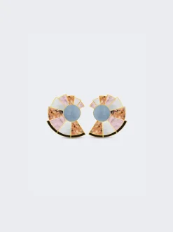 Monica Sordo Patchwork Nautilus Earrings Grey