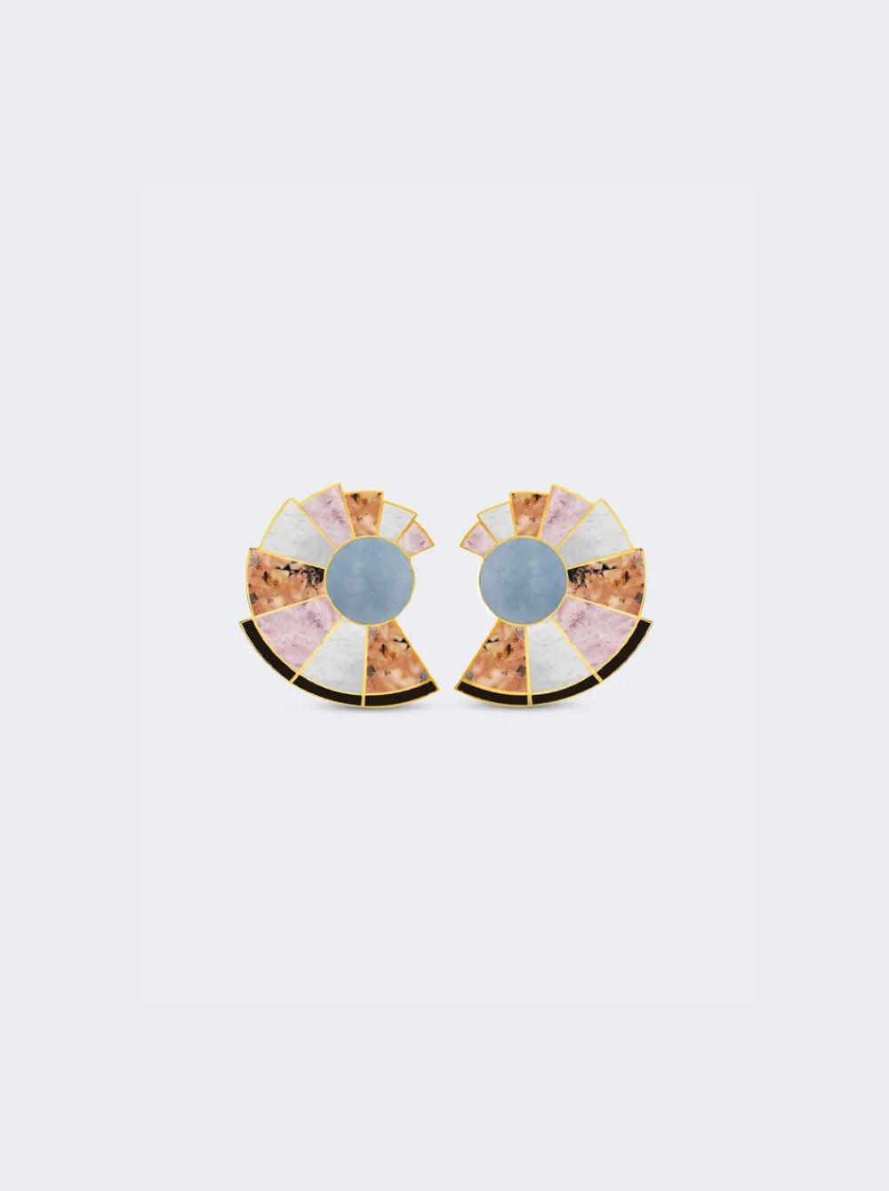 Monica Sordo Patchwork Nautilus Earrings Grey