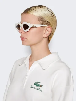 Loewe Paula'S Ibiza Flame Sunglasses White And Brown