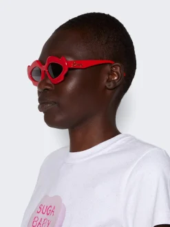 Loewe Paula'S Ibiza Flame Sunglasses Shiny Red And Smoke