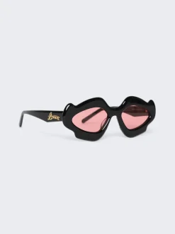 Loewe Paula'S Ibiza Flame Sunglasses Shiny Black And Violet
